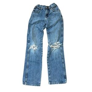 Wrangler‎ Boys Jeans Size 12 Distressed Straight Leg Denim